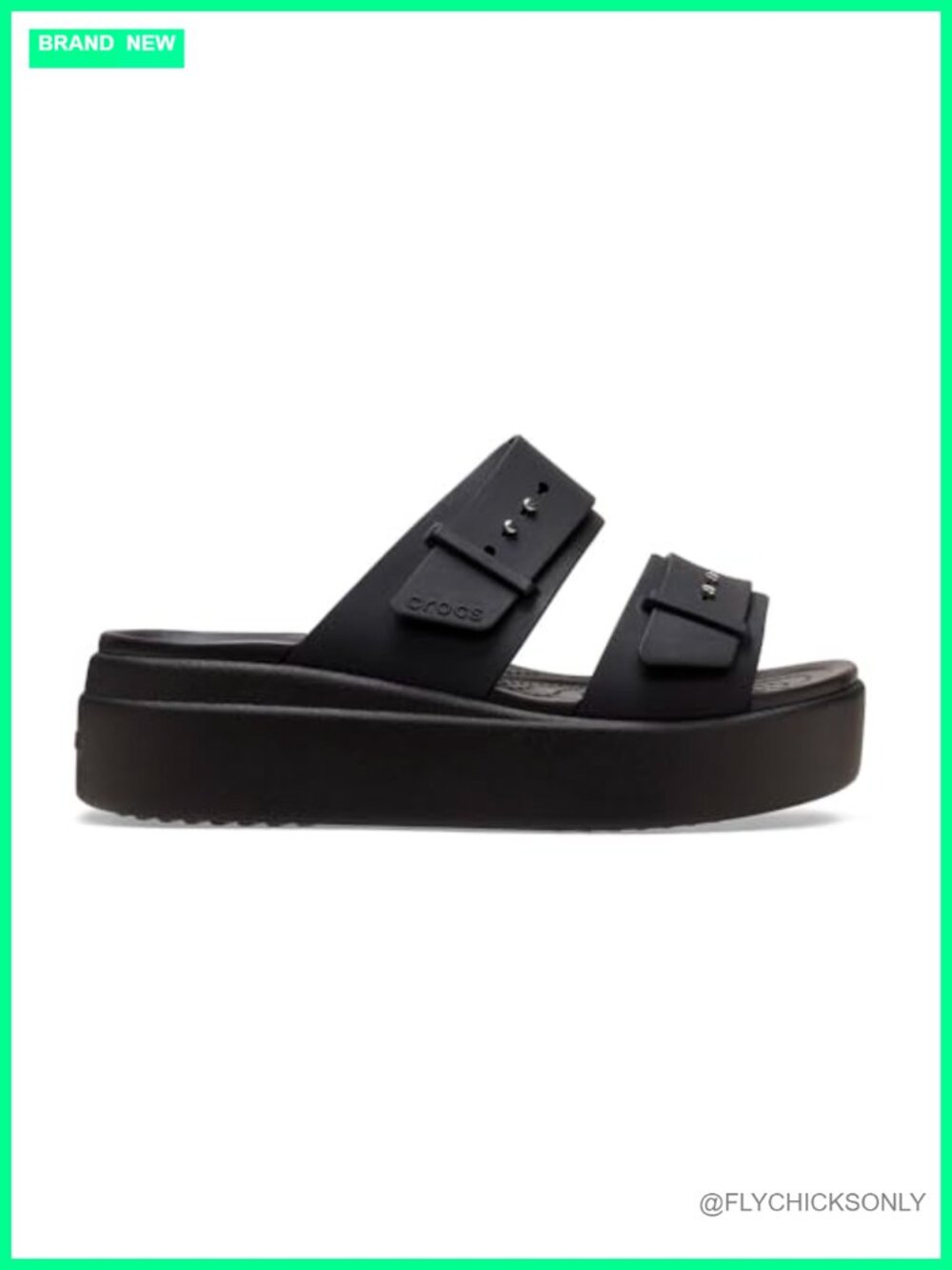 Crocs Brooklyn Buckle Low Wedge Sandals Lightweight Literide Foam Comfort